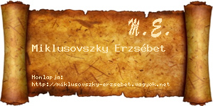 Miklusovszky Erzsébet névjegykártya